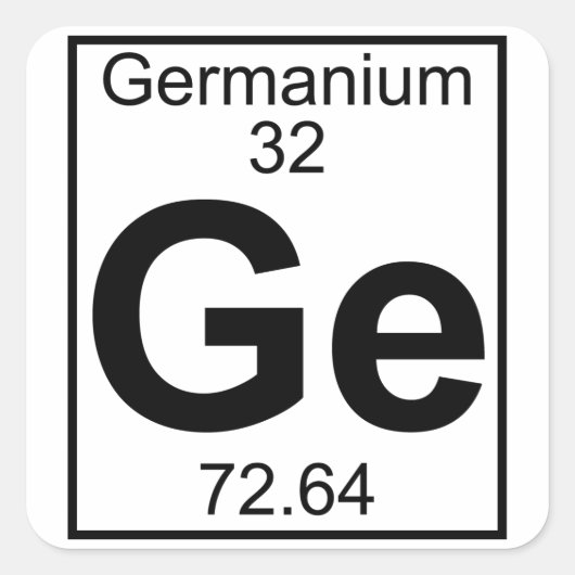 Element 032 - Ge - Germanium (volledig) Vierkante Sticker (Voorkant)