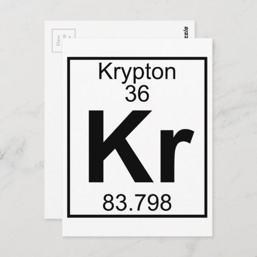 Element 036 - Kr - Krypton (volledig) Briefkaart (Voorkant / Achterkant)