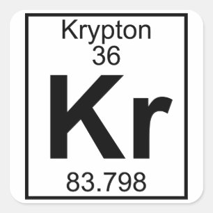 Element 036 - Kr - Krypton (volledig) Vierkante Sticker