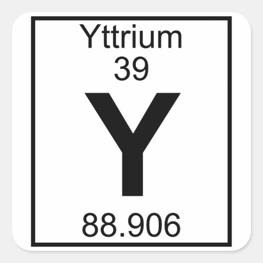 Element 039 - Y - Yttrium (volledig) Vierkante Sticker (Voorkant)