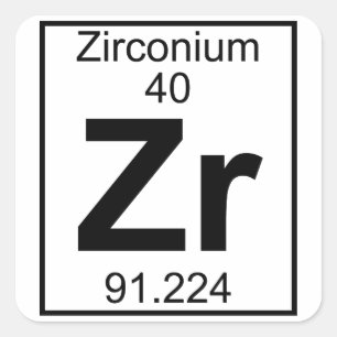Element 040 - Zr - Zirkonium (volledig) Vierkante Sticker