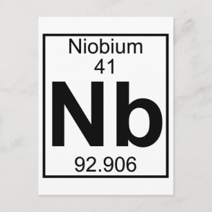 Element 041 - Nb - niobium (volledig) Briefkaart