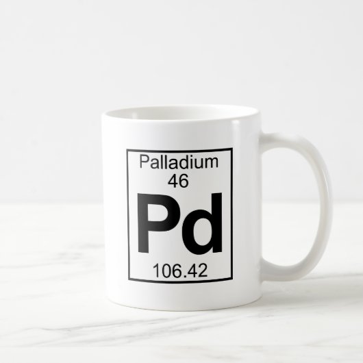 Element 046 - Pd - Palladium (volledig) Koffiemok (Rechts)