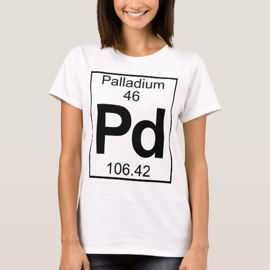 Element 046 - Pd - Palladium (volledig) T-shirt (Voorkant)