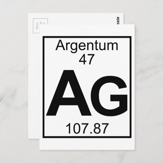 Element 047 - AG - Argentum (volledig) Briefkaart (Voorkant / Achterkant)