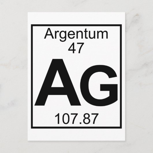 Element 047 - AG - Argentum (volledig) Briefkaart (Voorkant)