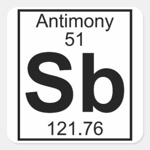 Element 051 - SB - Antimoon (vol) Vierkante Sticker