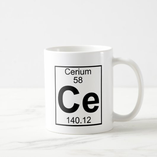 Element 058 - ce - cerium (volledig) koffiemok (Rechts)