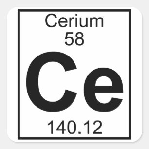 Element 058 - ce - cerium (volledig) vierkante sticker