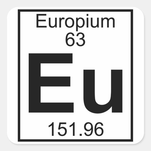 Element 063 - EU - Europium (volledig) Vierkante Sticker (Voorkant)