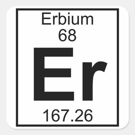 Element 068 - ER - Erbium (volledig) Vierkante Sticker (Voorkant)