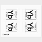 Element 070 - Yb - Ytterbium (volledig) Rechthoekige Sticker (Vel)