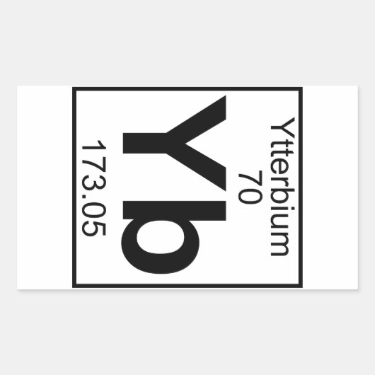 Element 070 - Yb - Ytterbium (volledig) Rechthoekige Sticker (Voorkant)