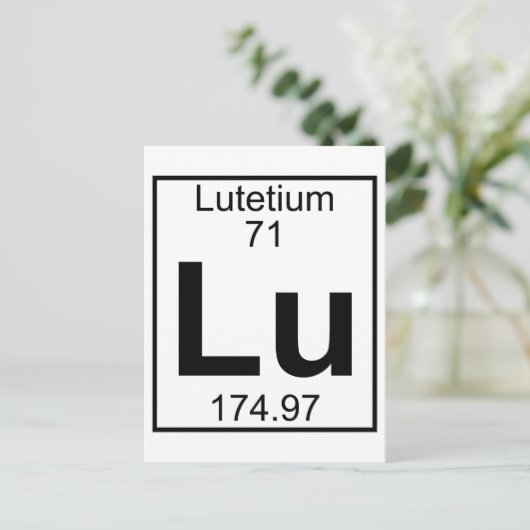 Element 071 - Lu - lutetium (volledig) Briefkaart (Staand voorkant)
