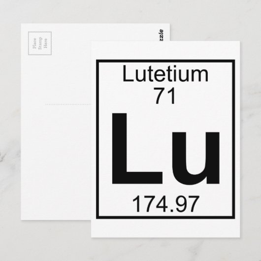 Element 071 - Lu - lutetium (volledig) Briefkaart (Voorkant / Achterkant)