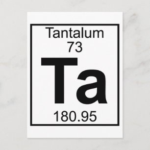 Element 073 - Ta - Tantalum (volledig) Briefkaart