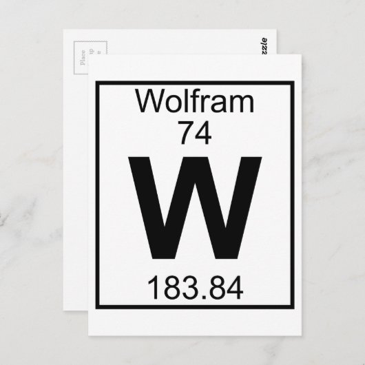 Element 074 - W - Wolfram (volledig) Briefkaart (Voorkant / Achterkant)
