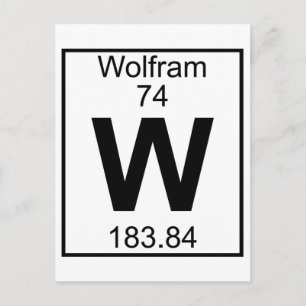 Element 074 - W - Wolfram (volledig) Briefkaart