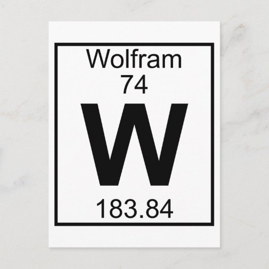 Element 074 - W - Wolfram (volledig) Briefkaart (Voorkant)