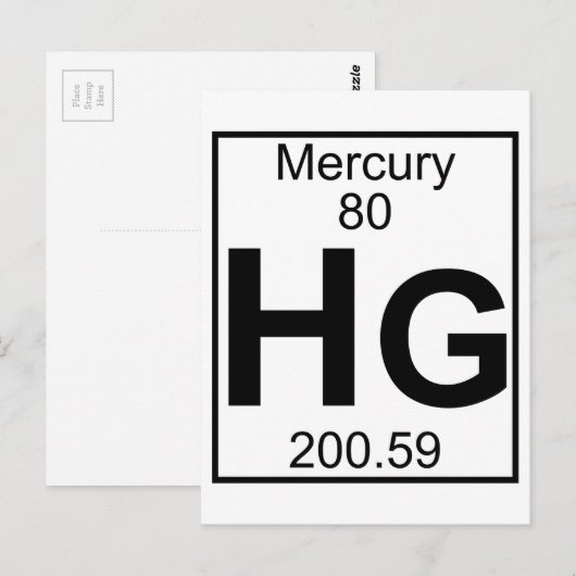 Element 080 - Hg - Kwik (volledig) Briefkaart (Voorkant / Achterkant)