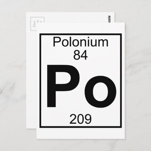 Element 084 - PO - polonium (volledig) Briefkaart (Voorkant / Achterkant)