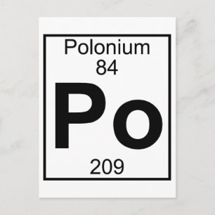 Element 084 - Po - Polonium (volledig) Briefkaart