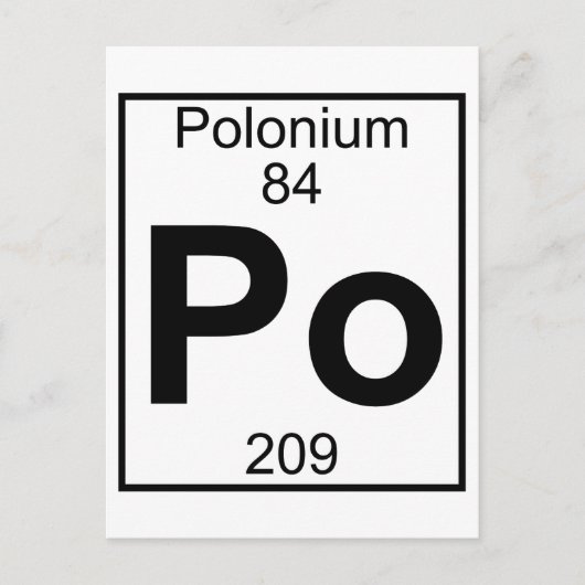 Element 084 - PO - polonium (volledig) Briefkaart (Voorkant)