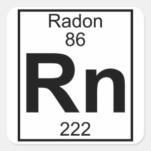 Element 086 - Rn - Radon (volledig) Vierkante Sticker