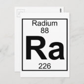 Element 088 - Ra - Radium (volledig) Briefkaart (Voorkant / Achterkant)