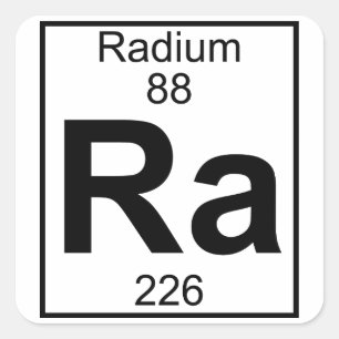 Element 088 - Ra - Radium (volledig) Vierkante Sticker