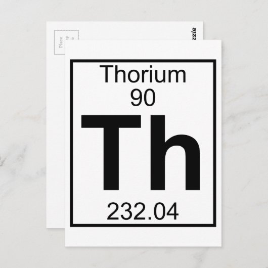 Element 090 - Th - Thorium (volledig) Briefkaart (Voorkant / Achterkant)