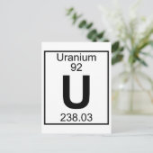 Element 092 - U - (Volledig) Uranium Briefkaart (Staand voorkant)