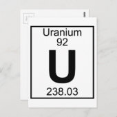 Element 092 - U - (Volledig) Uranium Briefkaart (Voorkant / Achterkant)