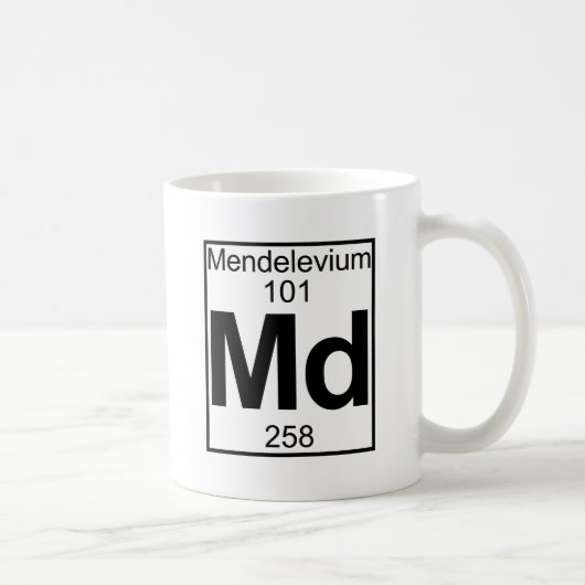 Element 101 - Md - Mendelevium (volledig) Koffiemok (Rechts)