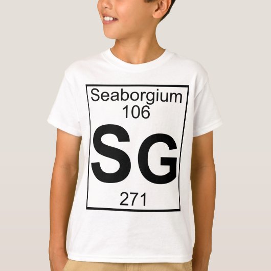 Element 106 - Sg - Seaborgium (volledig) T-shirt (Voorkant)