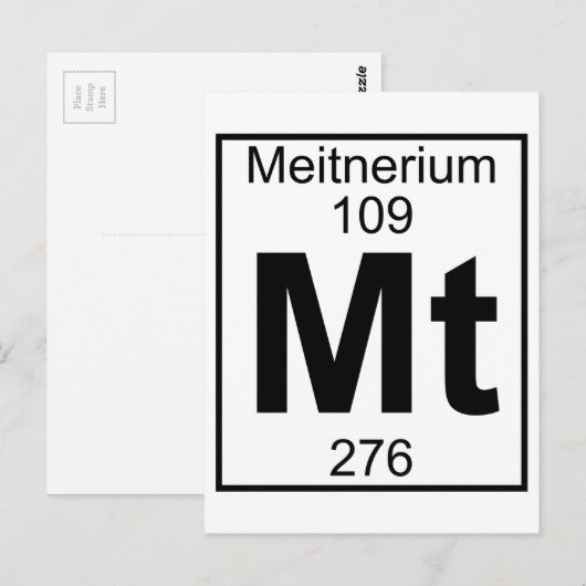 Element 109 - MT - Meitnerium (volledig) Briefkaart (Voorkant / Achterkant)