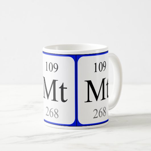 Element 109 witte mok - Meitnerium (Voorkant rechts)