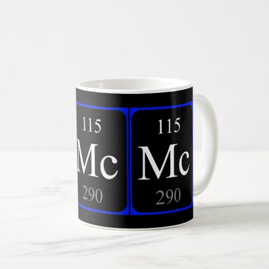 Element 115 mok - Moscovium zwart (Voorkant rechts)