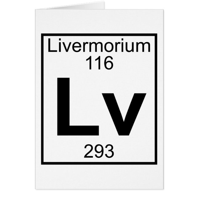 Element 116 - Lv - Livermorium (volledig) (Voorkant)