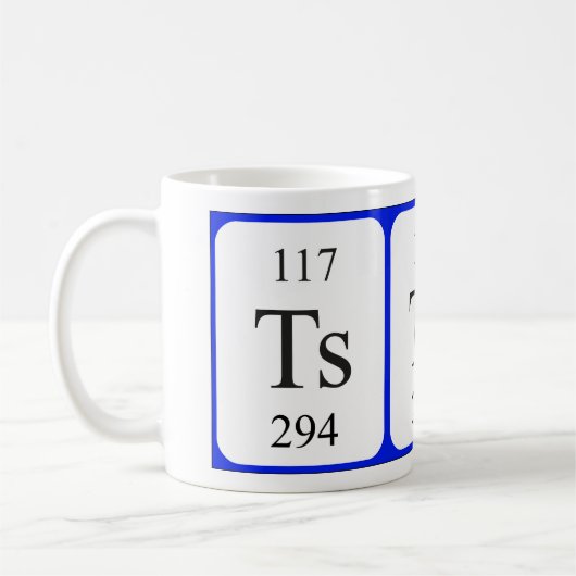 Element 117 witte mok - Tennessine (Links)