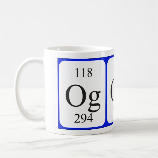 Element 118 witte mok - Oganesson (Links)