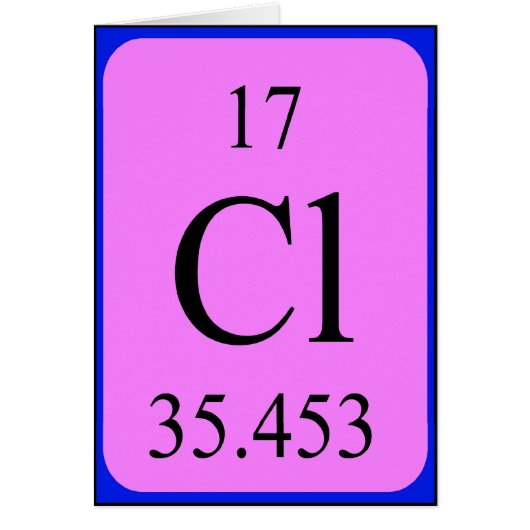 Element 17 kaart - Chloor (Voorkant)