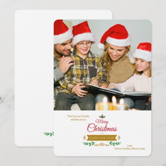 Element 1 van Kerstmis de Kaart van de Vakantie (Voorkant / Achterkant)