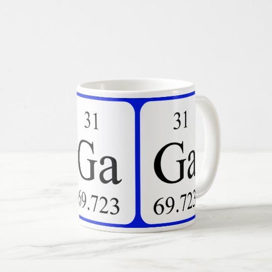 Element 31 witte mok - Gallium (Voorkant rechts)
