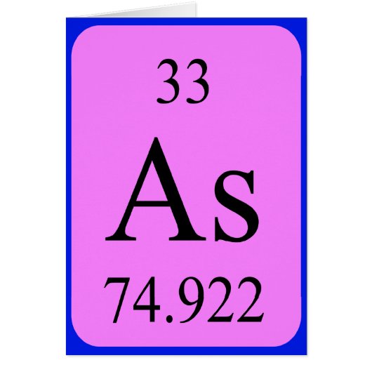 Element 33 kaart - Arseen (Voorkant)