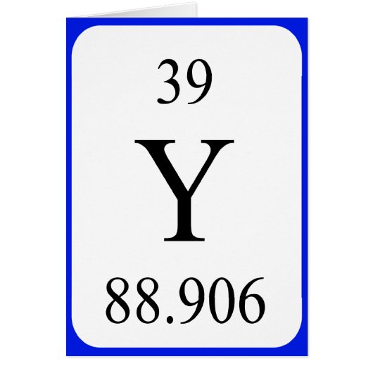 Element 39 kaart - Yttrium wit (Voorkant)