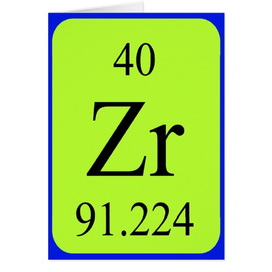 Element 40 kaart - Zirkonium (Voorkant)