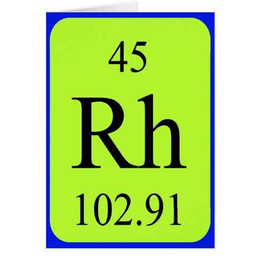 Element 45 kaart - Rhodium (Voorkant)