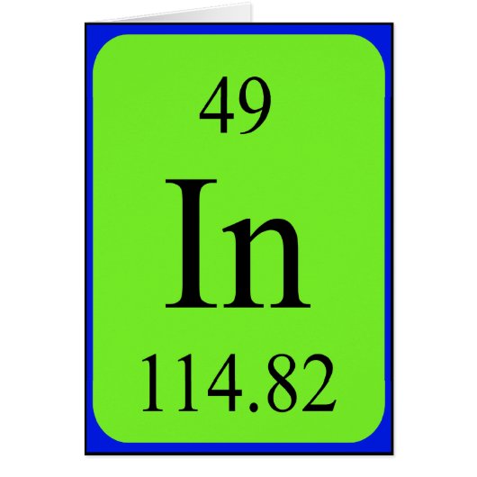 Element 49 kaart - Indium (Voorkant)