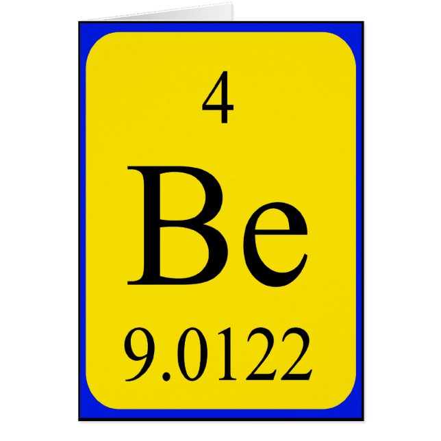 Element 4 kaart - Beryllium (Voorkant)